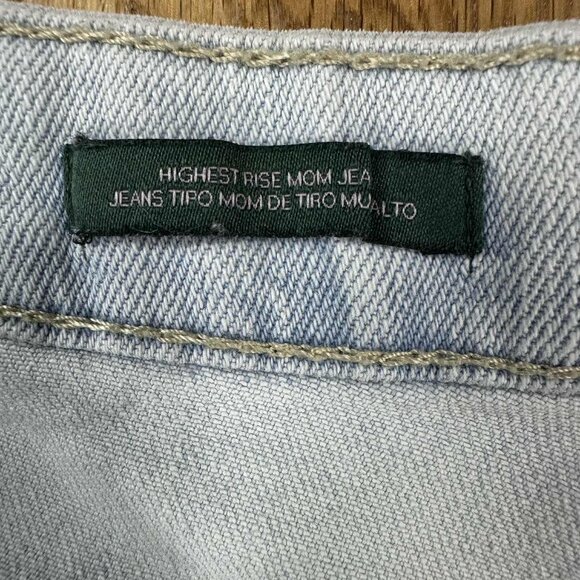 Wild Fable Highest Rise Mom Jeans Distressed Light Wash - Picture 4 of 15